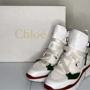 Chloé Sonnie High-Top Sneakers EU 41 White Green